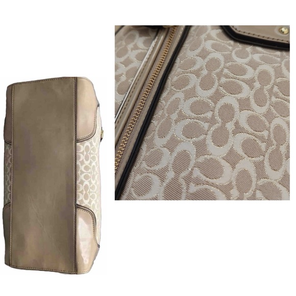 Coach ⭐️🎬See Video Poppy East West Signature Beige Satchel Bag 26426 w/ COA - Picture 11 of 16